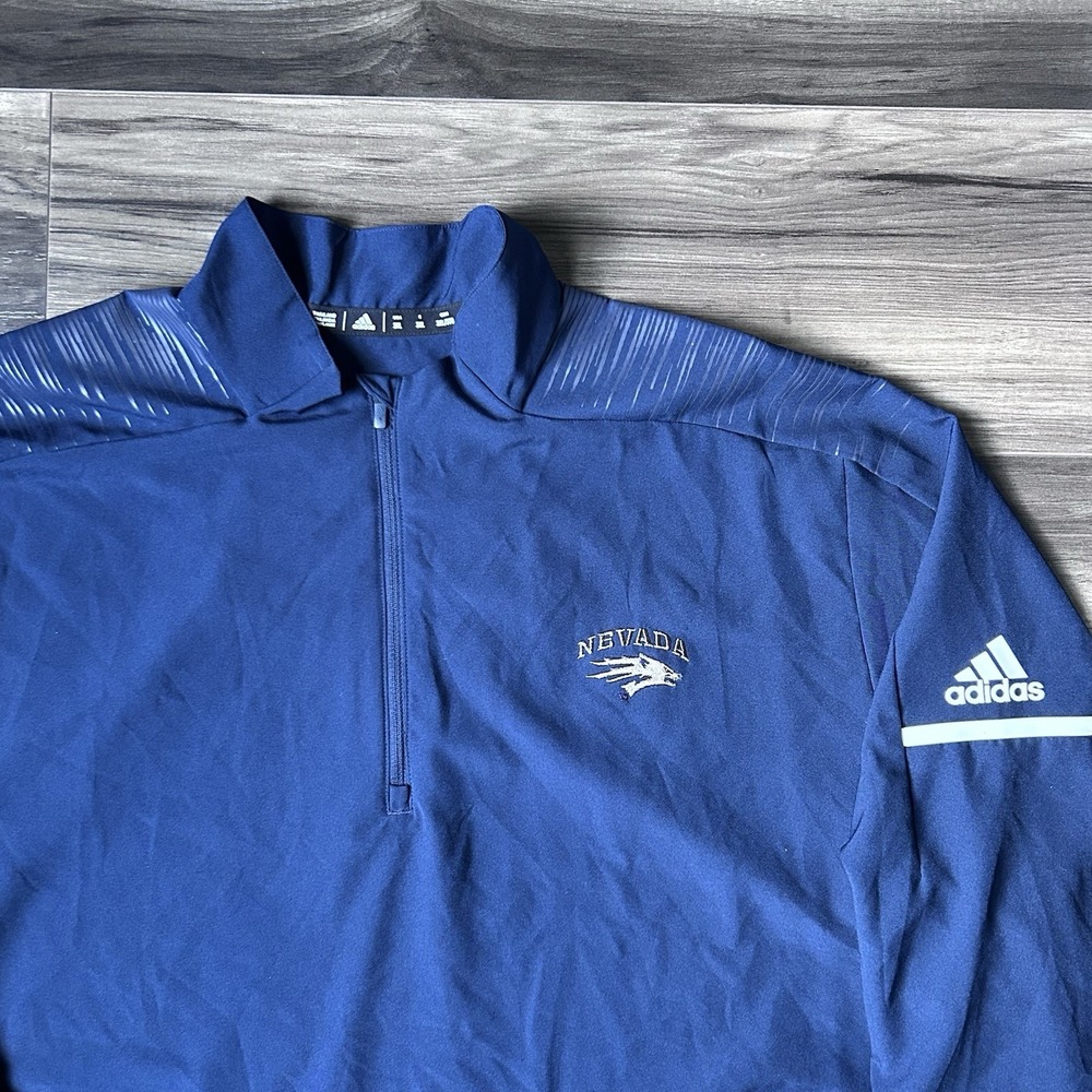 Adidas University of Nevada Wolfpack Pullover Quarter Zip Jacket Mens 3XL